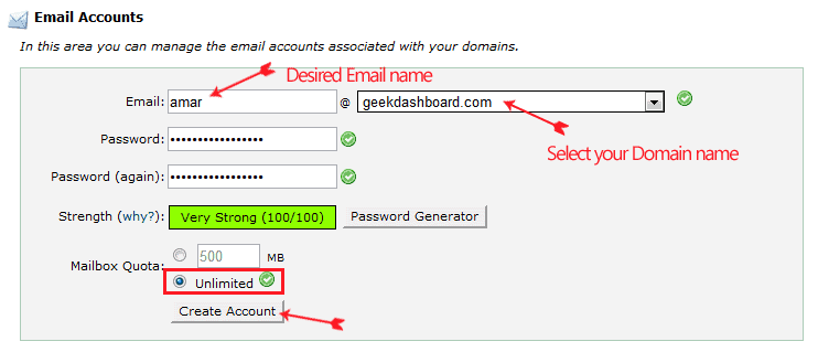 Create Free Email Account with Your Domain Name.