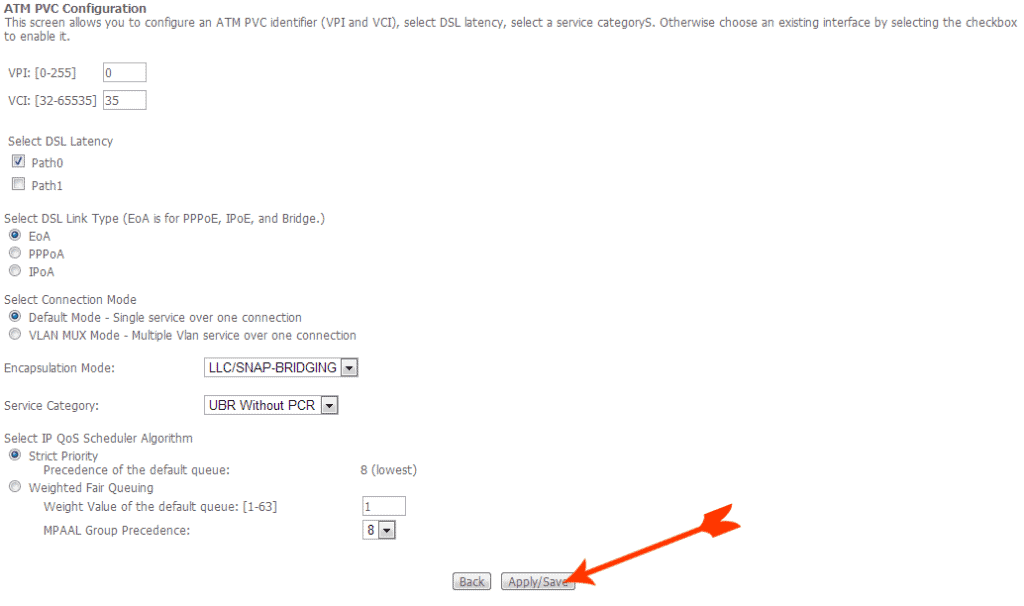 D-Link BSNL configuration Advanced settings box 1