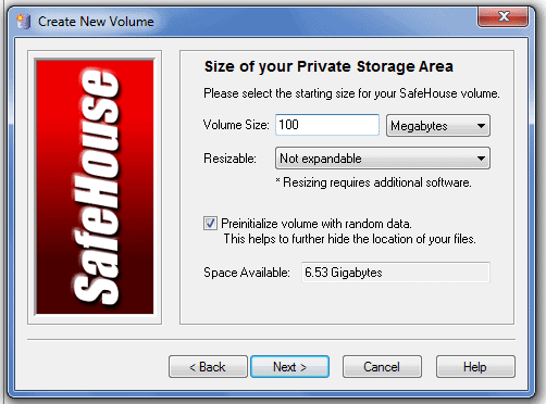 Password Protect Files and Folders Allocate space