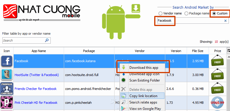 Download Android apk files to pc