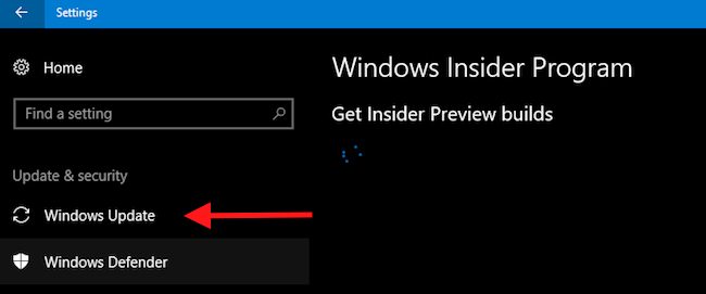 Windows update Settings