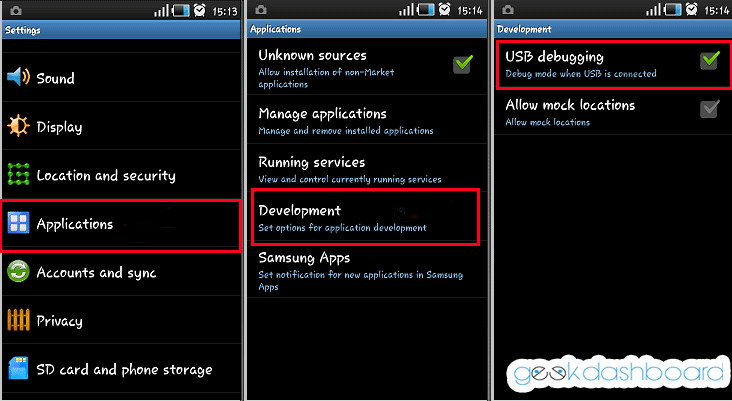 how to enable usb debugging