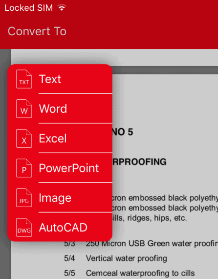 Using this tool, you can convert PDF to text, word, excel, powerpoint, Image and AutoCAD