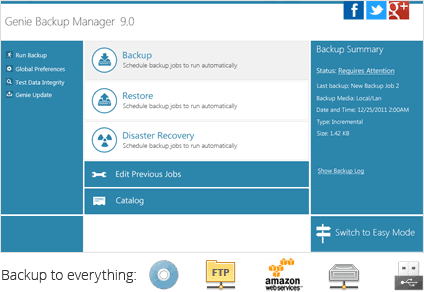 Genie Backup Manager Home 9 Data Restoration Software