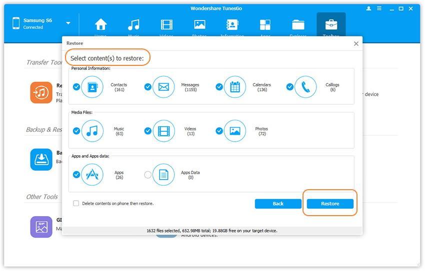 backup and restore Samsung smartphones data