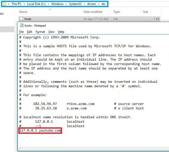 how to unblock youtube at school by editing hosts file