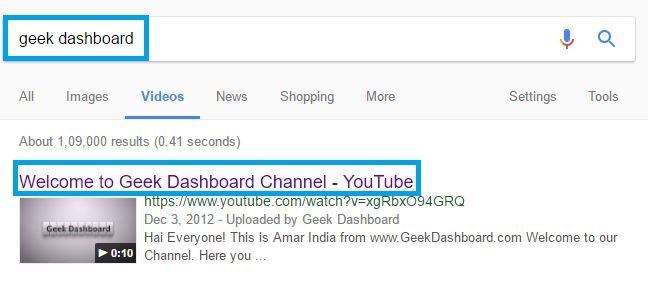 how to use search engine to find a video