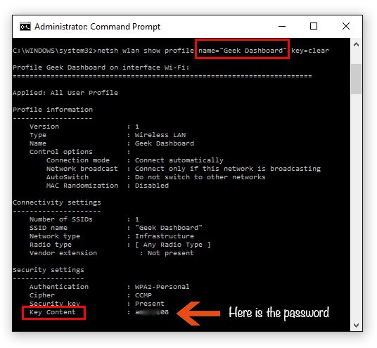 see current WiFi password on Windows