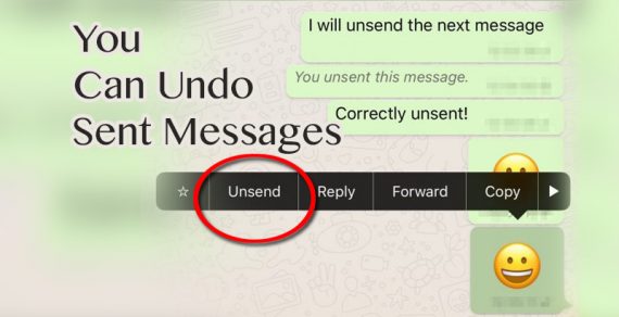 undo or recall sent messages in WhatsApp
