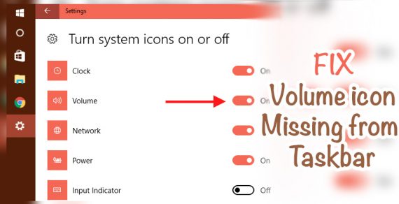 how to fix volume icon missing error in windows 10 and windows 7