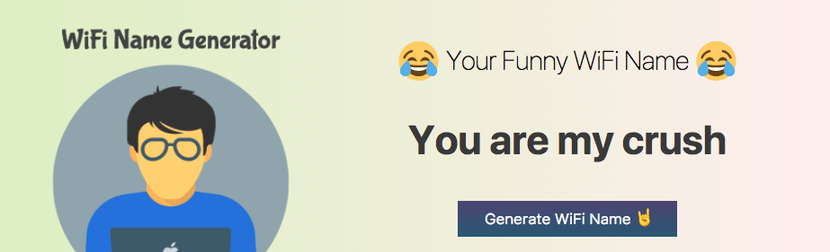 Funny WiFi names generator tool