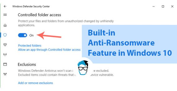 anti ransomware feature in Windows 10