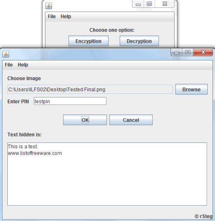 rsteg steganography software