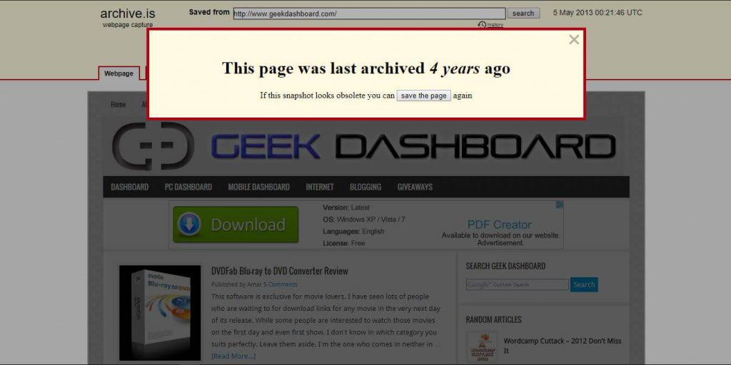 Archive.is Webpage Archive