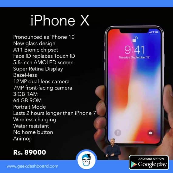 Iphone X Launched With Bezel Less Super Retina Display Dual Rear Cameras And Face Id