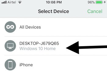 copy paste text from iphone to windows