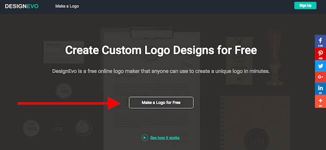 Click "Make a Logo for Free" to get started