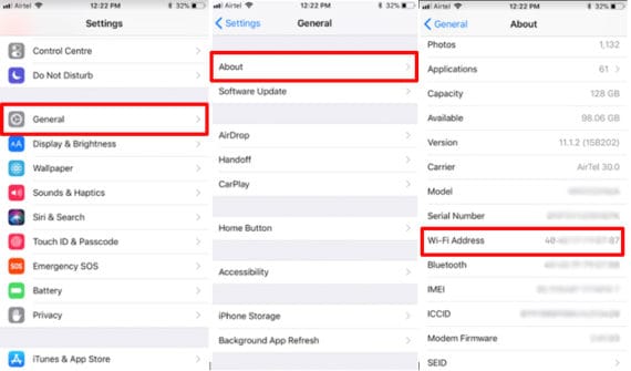 How to find my iphone mac address - mikedax