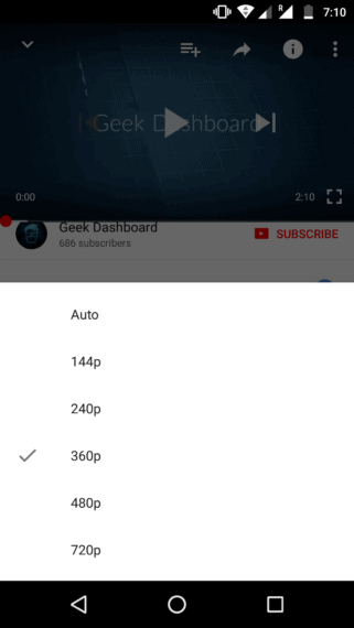 select video quality