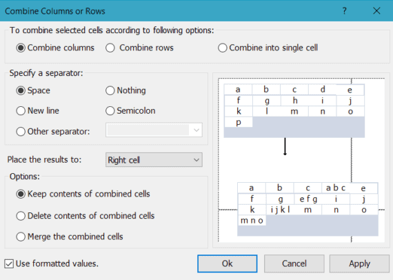 merge cells in excel