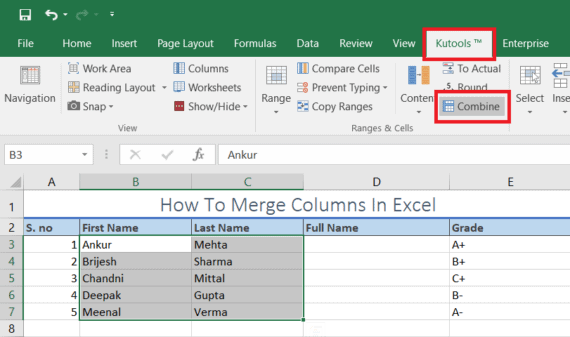 kutools excel move multiple range selection