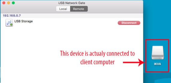 connected USB device over internet