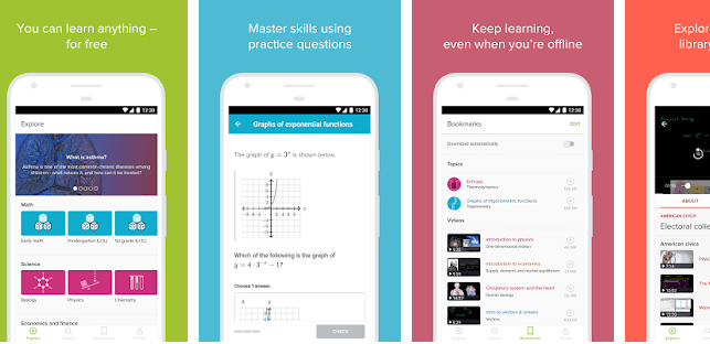 Khan Academy educational app for Android