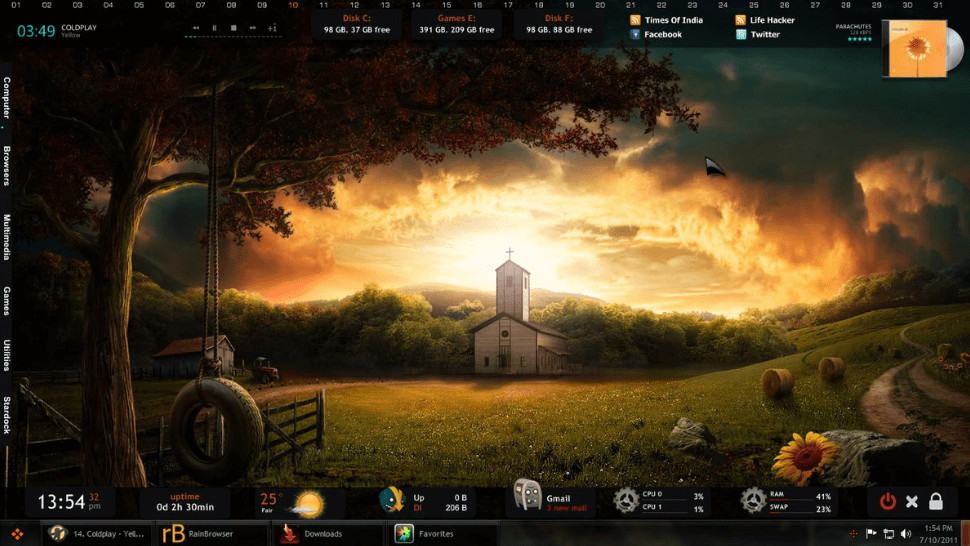 Darkness Falls Rainmeter Skin