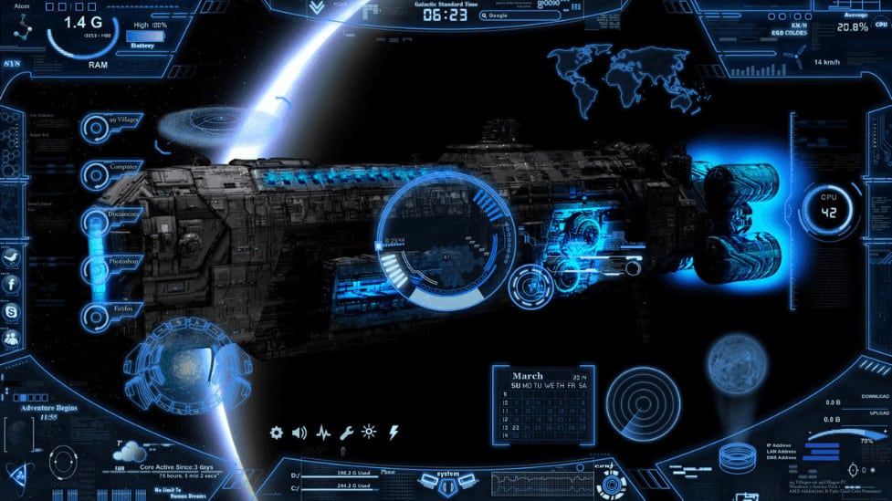 Neon Space Rainmeter Skin