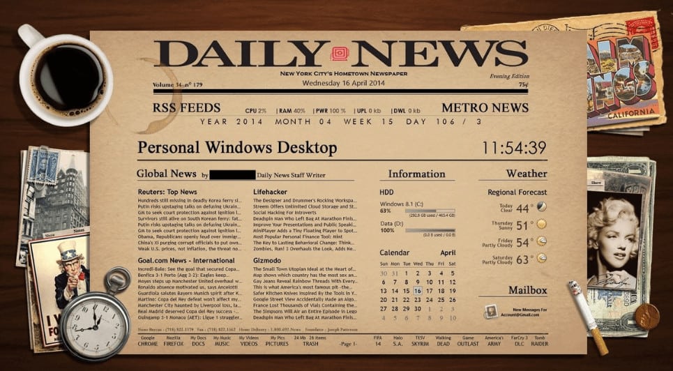 Newspaper Rainmeter Skin