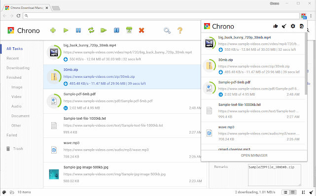 Chrono Download Manager to accelerate download speeds in Chrome browser