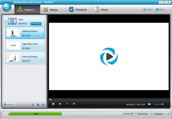 Wondershare DVD Creator - Add Videos to DVD