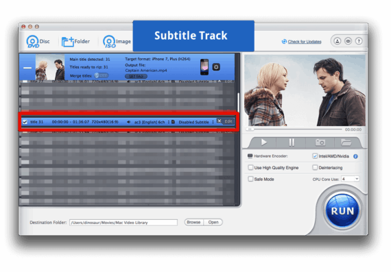 Choose Subtitles track