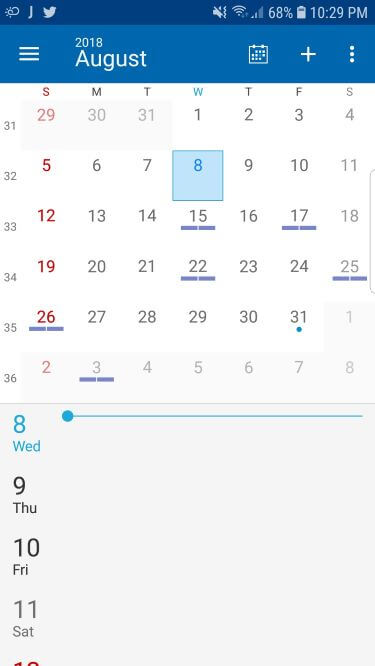 DigiCal Calendar app for Android with Light & Dark Theme option