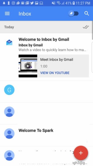 Inbox by Gmail app with real-time updates