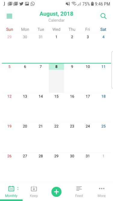 Time Tree Calendar app for Android with minimal looks