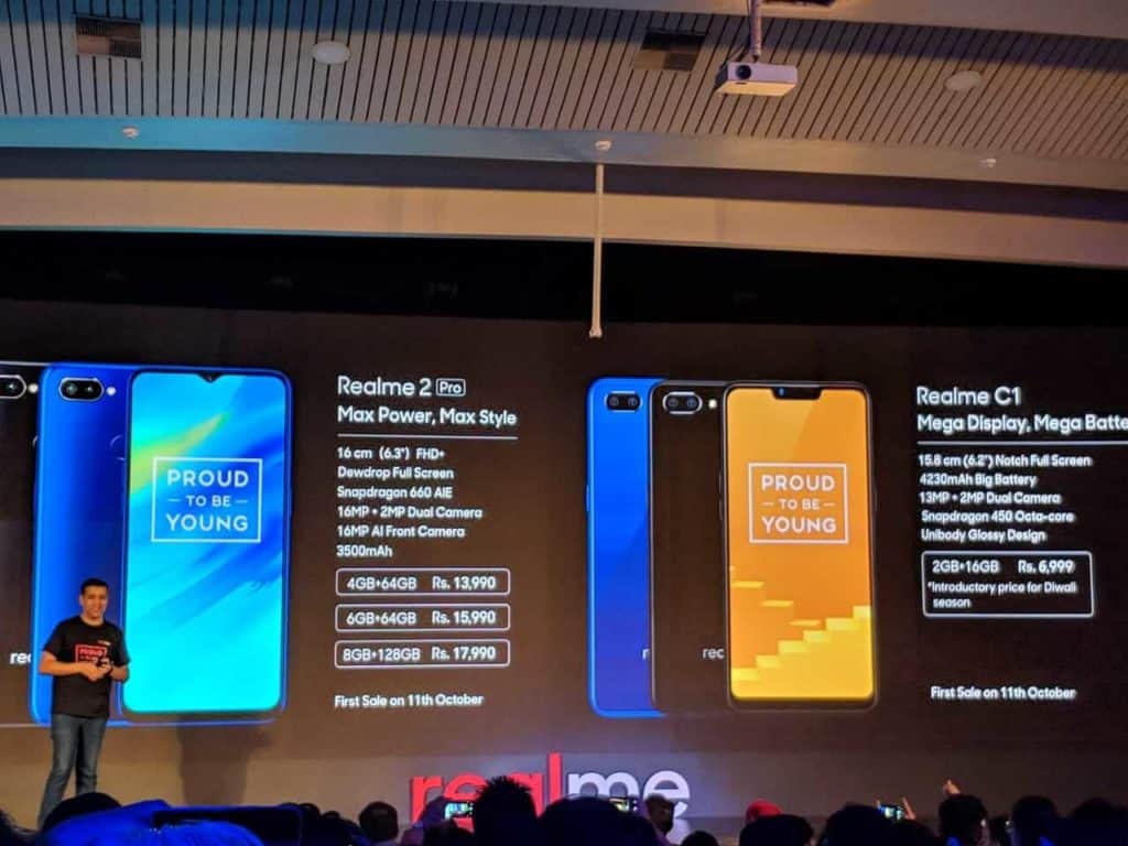 Realme 2 Pro and Realme C1 Features with Pricing