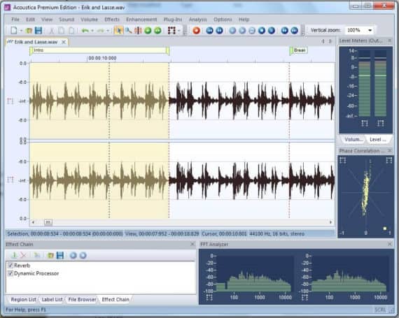 Acoustica audio and mixing editing tool