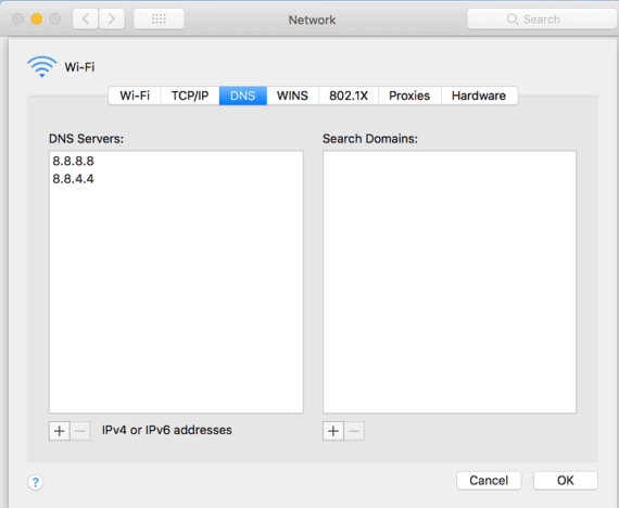 Change DNS Servers on Mac