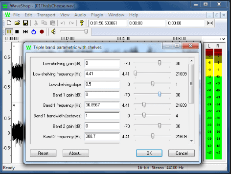 WaveShop basic audio editing software for Windows