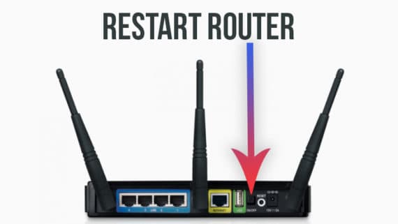 restart router to solve The Default Gateway is Not Available problem