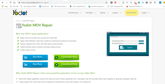 Download the Yodot MOV Repair tool