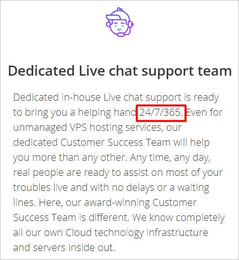 Dedicated Live Support for unmanaged VPS