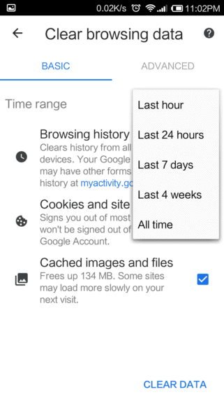 Clear Google Chrome Cache and History