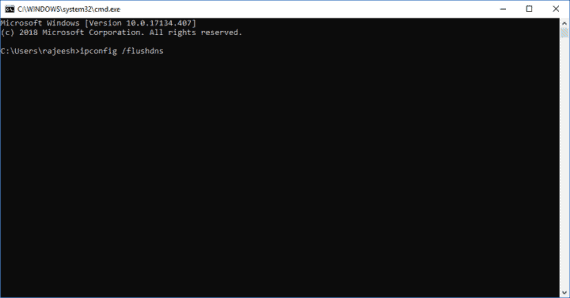 Flush DNS on Windows by running the command ipconfig /flushdns