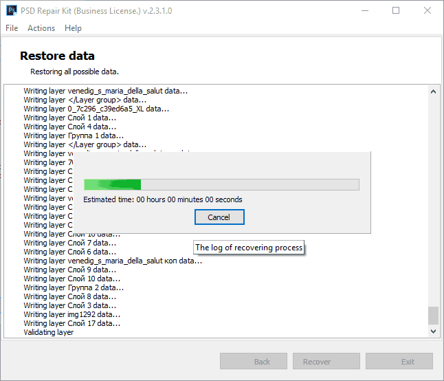 psd repair kit incorrect channel count