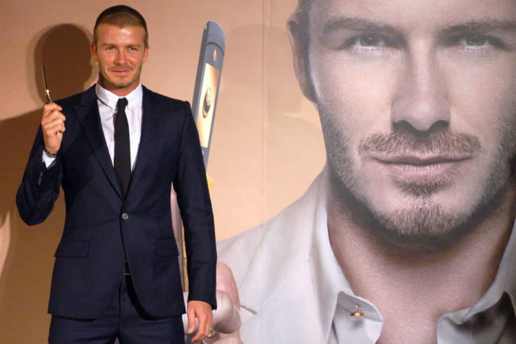 David Beckham promoting the Moto Razr