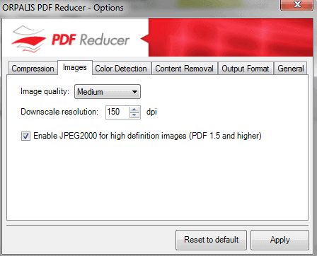 PDF Reducer interface