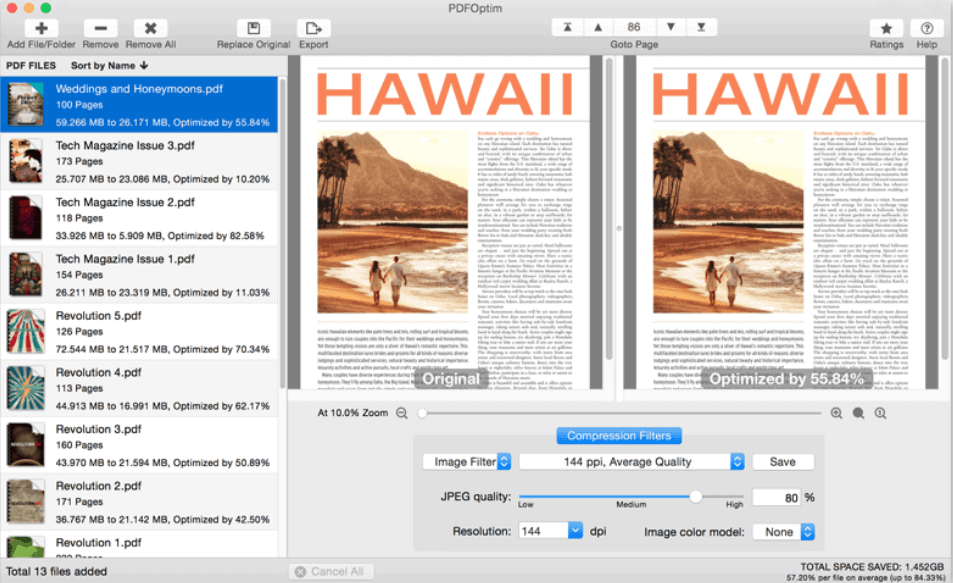 PDFOptim Original and Optimized Comparison