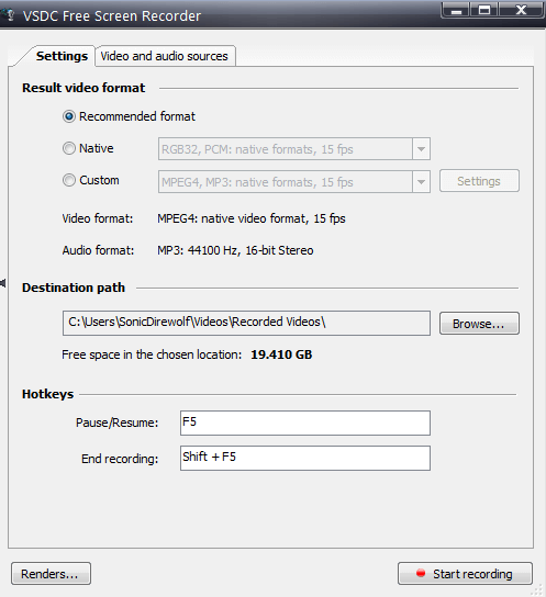 Screen Recorder tool of VSDC Editor
